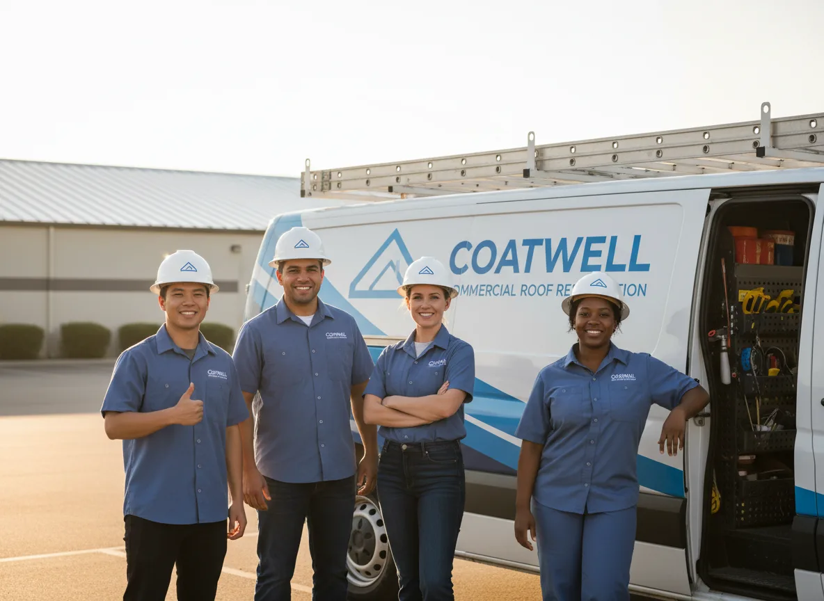 Commercial roof coating company in Sarona, WI